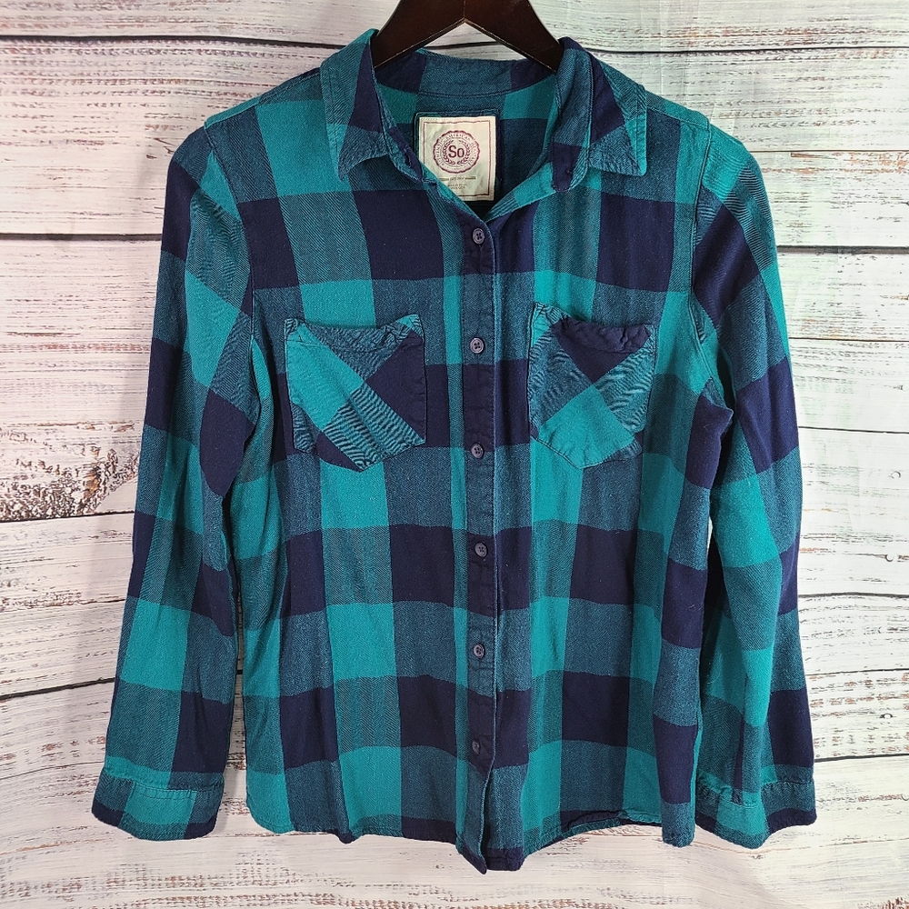 So Authentic American Heritage Girl Shirt Button Down  Long Sleeve Size Large